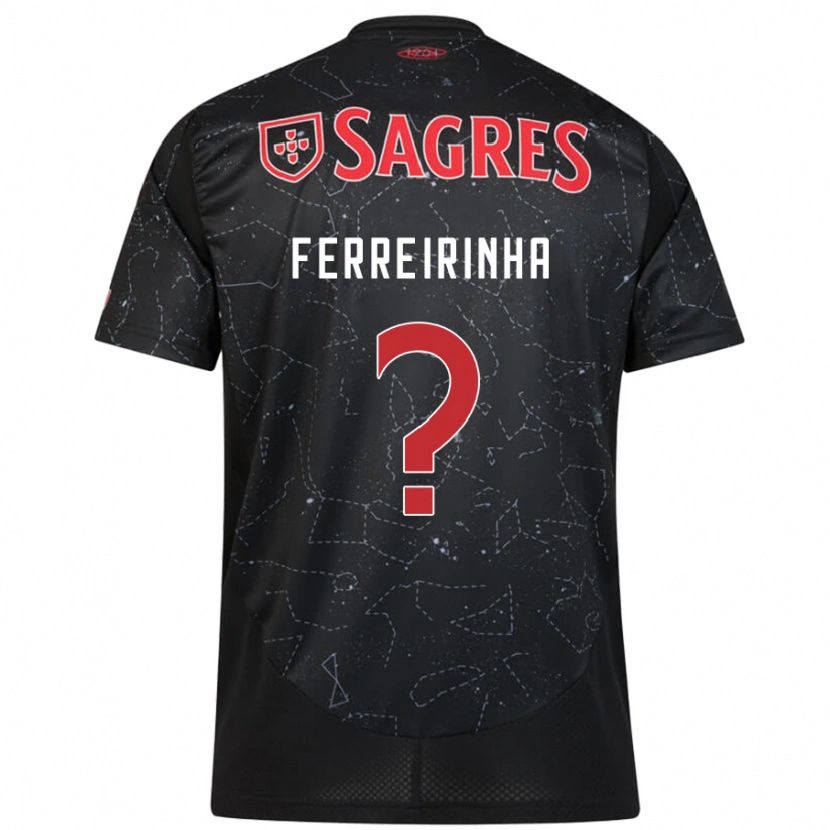 DanxenキッズAfonso Ferreirinha#0黒 赤アウェイシャツ2024/25ジャージーユニフォーム