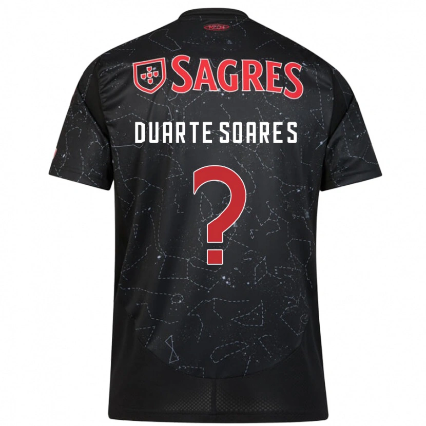 DanxenキッズDuarte Soares#0黒 赤アウェイシャツ2024/25ジャージーユニフォーム