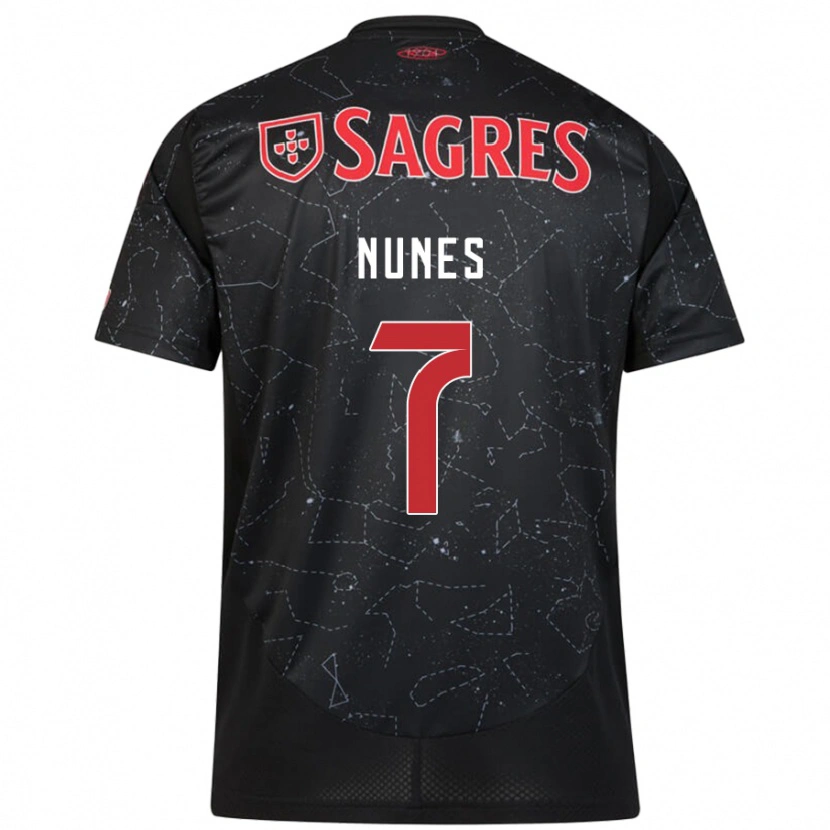 DanxenキッズBernardo Nunes#7黒 赤アウェイシャツ2024/25ジャージーユニフォーム