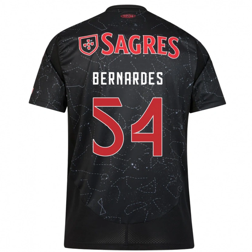 DanxenキッズBernardes#54黒 赤アウェイシャツ2024/25ジャージーユニフォーム