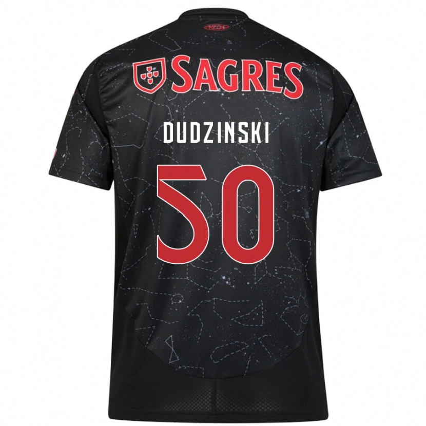 Danxenキッズマーセル・メンデス・ダジンスキー#50黒 赤アウェイシャツ2024/25ジャージーユニフォーム
