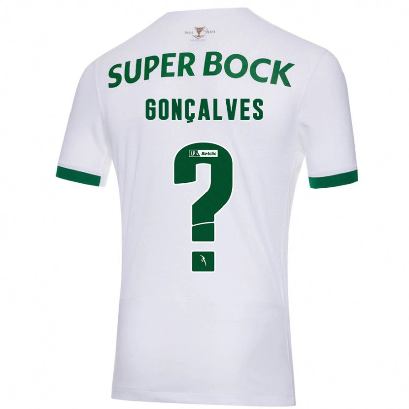 DanxenキッズFlávio Gonçalves#0白緑アウェイシャツ2024/25ジャージーユニフォーム