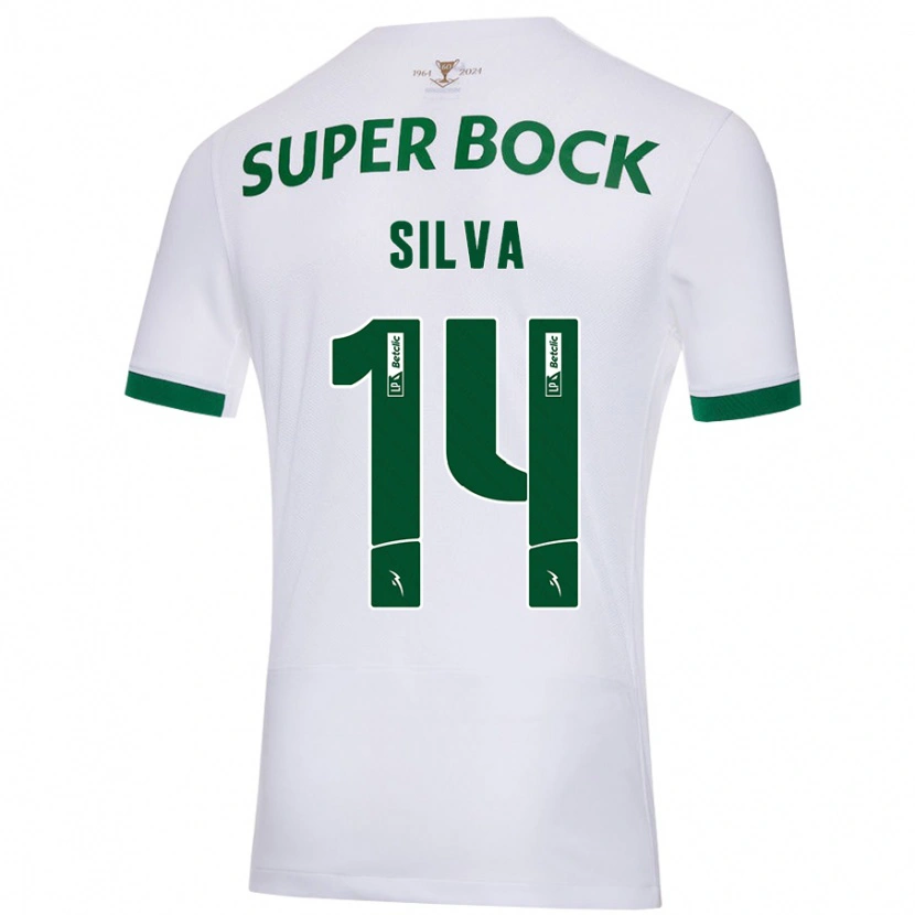 DanxenキッズGuilherme Silva#14白緑アウェイシャツ2024/25ジャージーユニフォーム