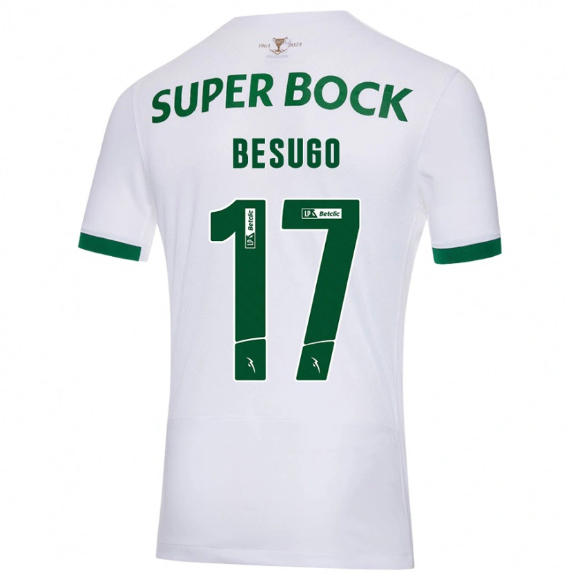 DanxenキッズNeuza Besugo#17白緑アウェイシャツ2024/25ジャージーユニフォーム