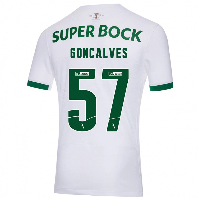 DanxenキッズInês Gonçalves#57白緑アウェイシャツ2024/25ジャージーユニフォーム
