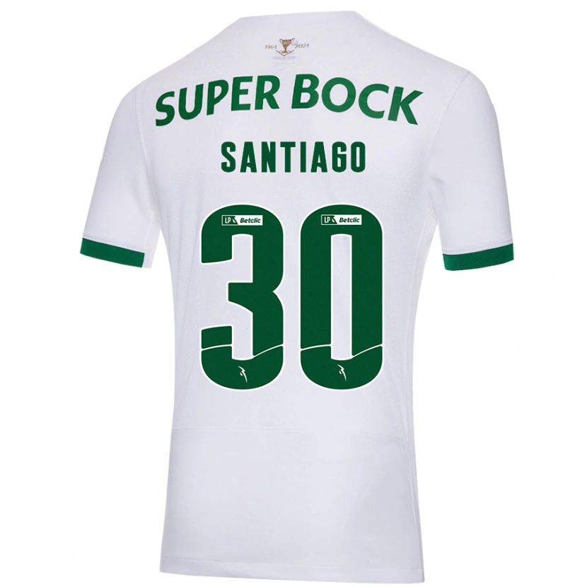 Danxenキッズカロリーナ・サンティアゴ#30白緑アウェイシャツ2024/25ジャージーユニフォーム