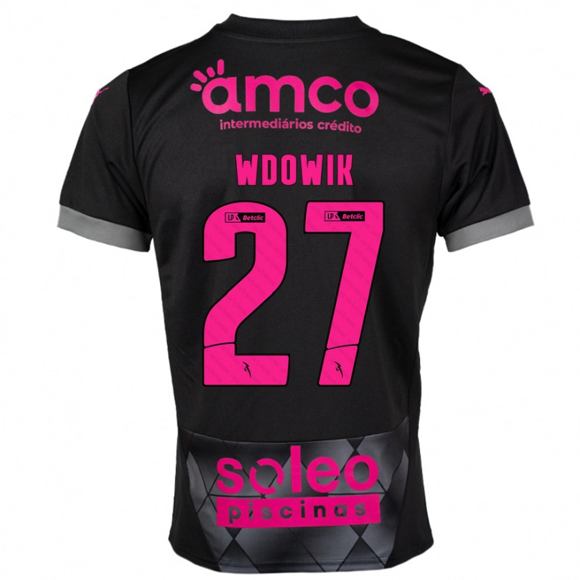DanxenキッズBartlomiej Wdowik#27ブラック ピンクアウェイシャツ2024/25ジャージーユニフォーム