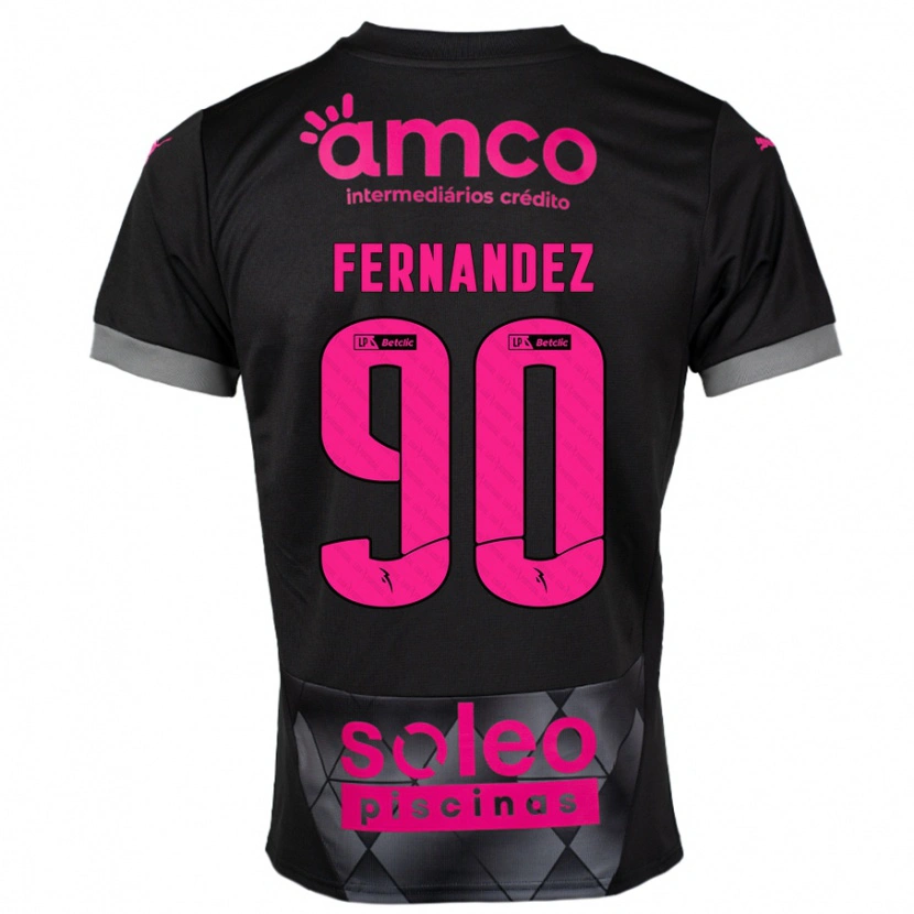 Danxenキッズロベルト・フェルナンデス#90ブラック ピンクアウェイシャツ2024/25ジャージーユニフォーム