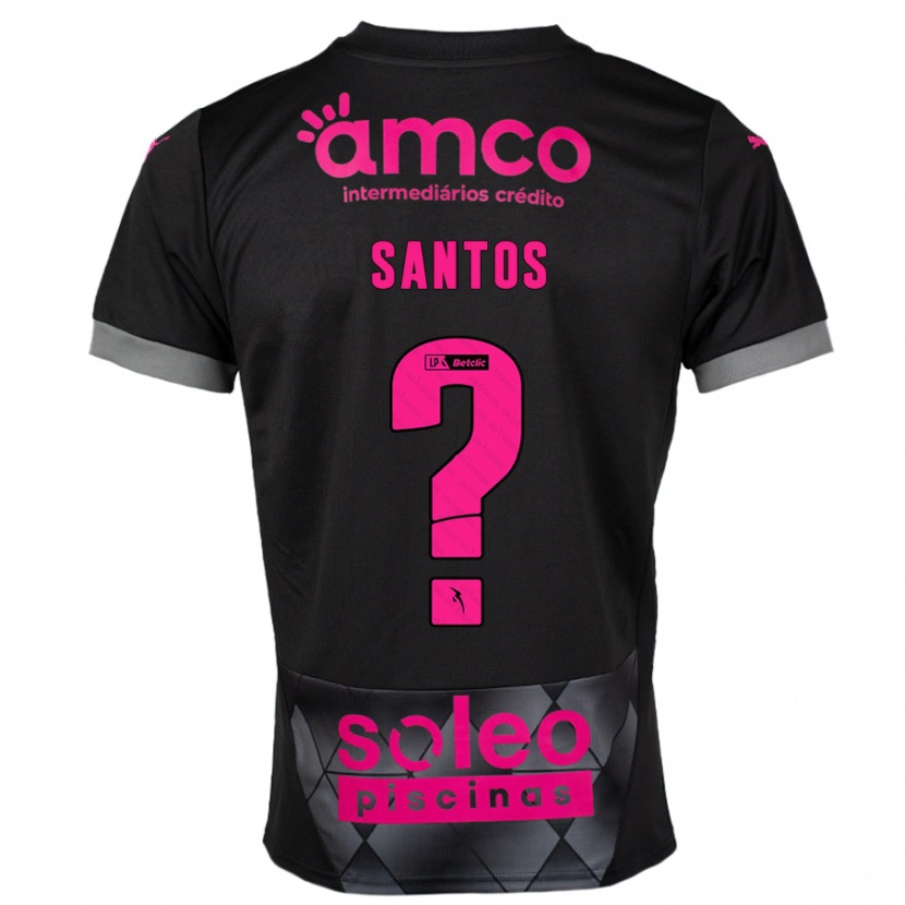 DanxenキッズMatheus Santos#0ブラック ピンクアウェイシャツ2024/25ジャージーユニフォーム