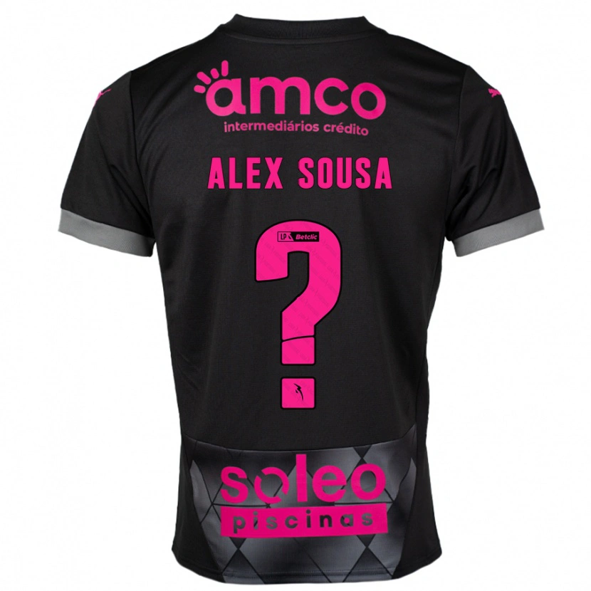 DanxenキッズAlex Sousa#0ブラック ピンクアウェイシャツ2024/25ジャージーユニフォーム