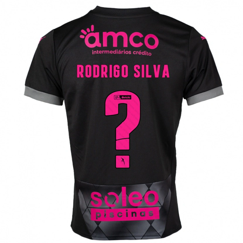 DanxenキッズRodrigo Silva#0ブラック ピンクアウェイシャツ2024/25ジャージーユニフォーム
