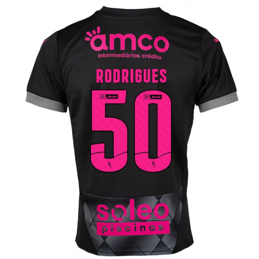 DanxenキッズDiego Rodrigues#50ブラック ピンクアウェイシャツ2024/25ジャージーユニフォーム