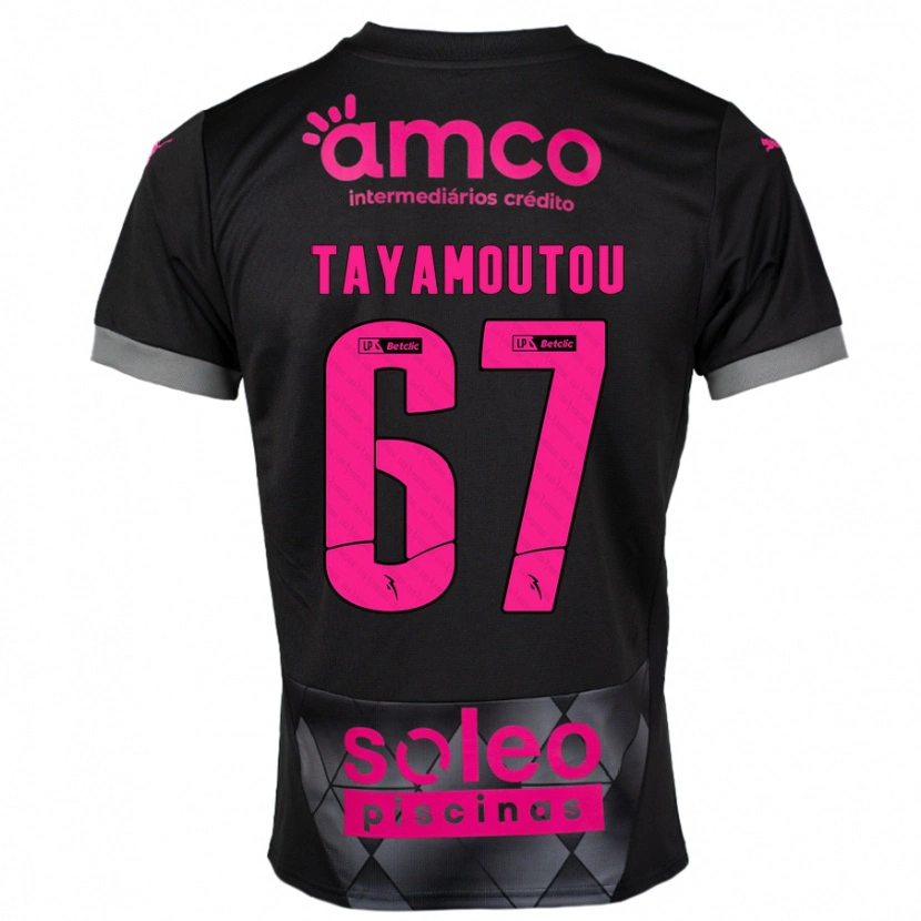 Danxenキッズエンツォ・タヤモウトウ#67ブラック ピンクアウェイシャツ2024/25ジャージーユニフォーム