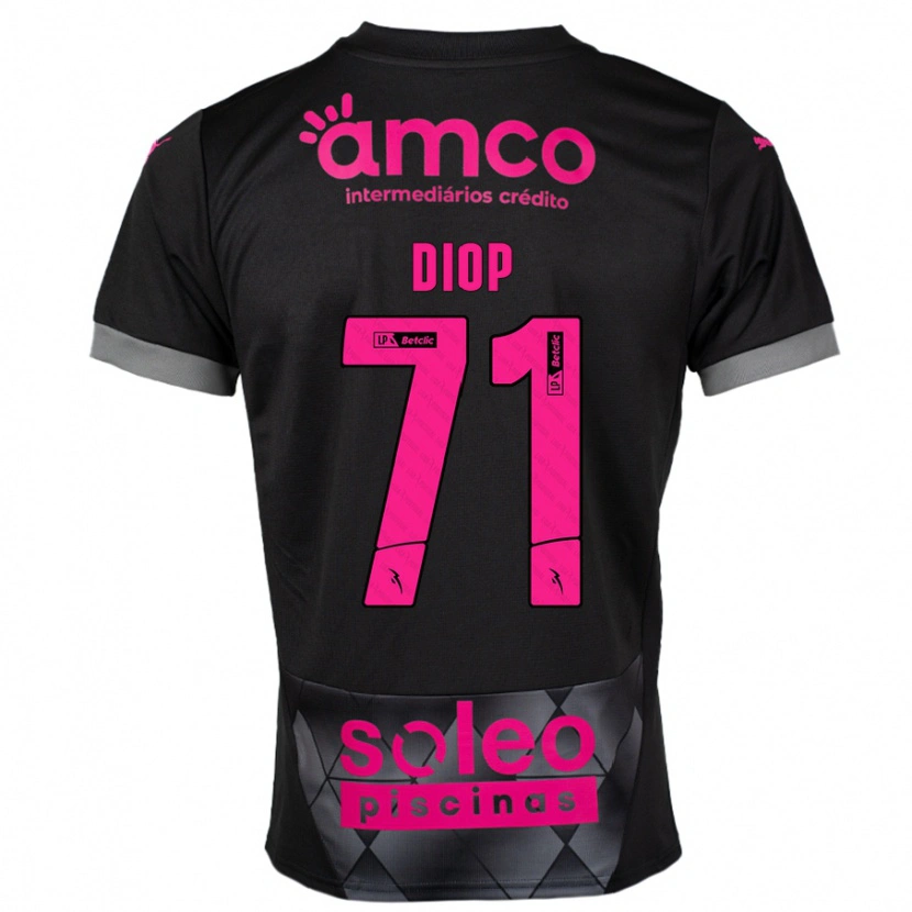 DanxenキッズMamadou Diop#71ブラック ピンクアウェイシャツ2024/25ジャージーユニフォーム