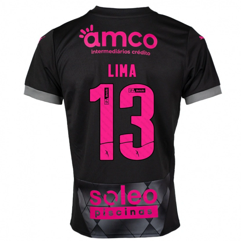 DanxenキッズAline Lima#13ブラック ピンクアウェイシャツ2024/25ジャージーユニフォーム