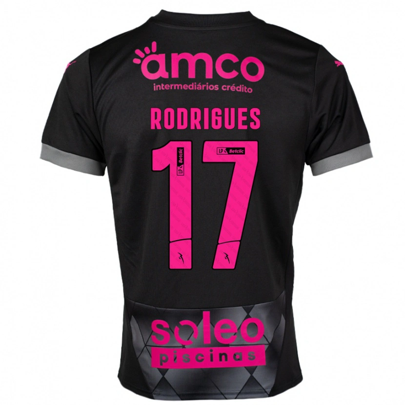 DanxenキッズTânia Rodrigues#17ブラック ピンクアウェイシャツ2024/25ジャージーユニフォーム