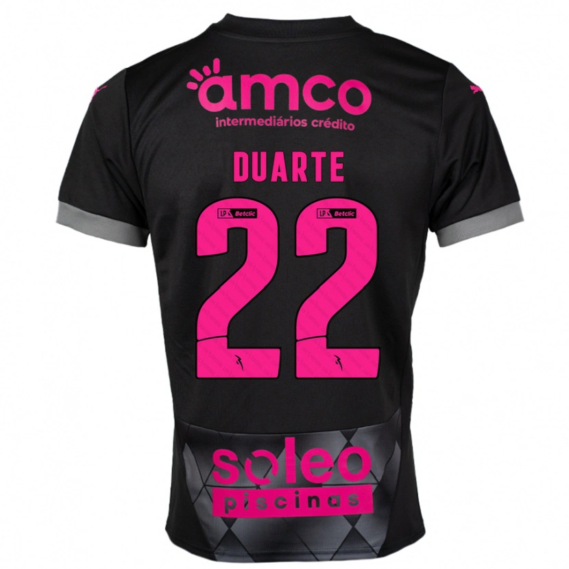 DanxenキッズVânia Duarte#22ブラック ピンクアウェイシャツ2024/25ジャージーユニフォーム