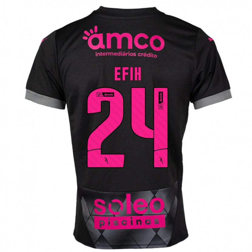 DanxenキッズPeace Efih#24ブラック ピンクアウェイシャツ2024/25ジャージーユニフォーム
