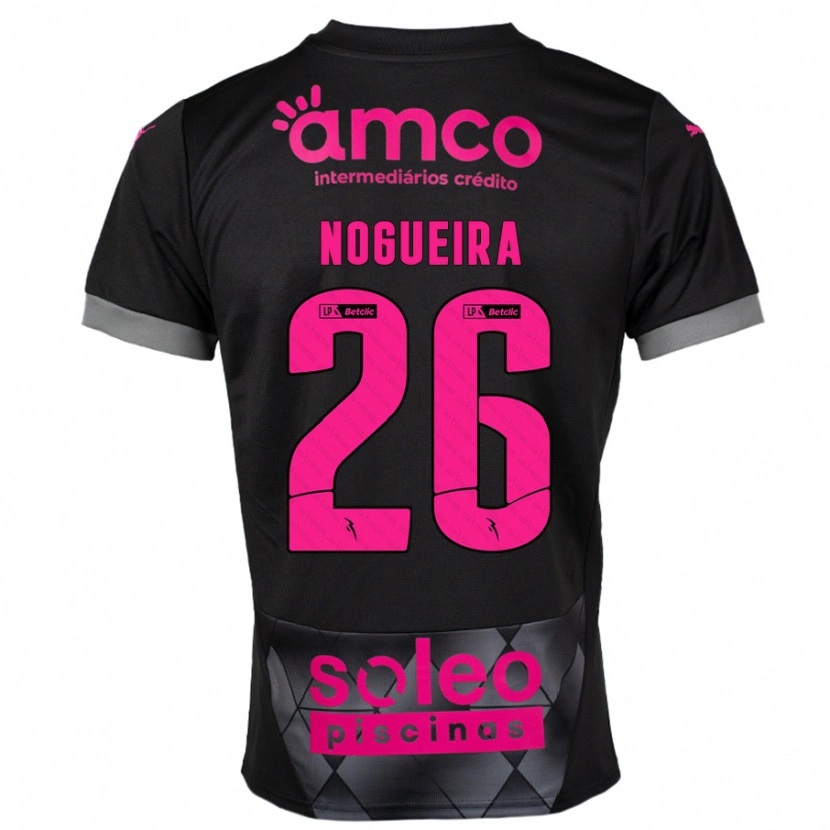 DanxenキッズAna Nogueira#26ブラック ピンクアウェイシャツ2024/25ジャージーユニフォーム