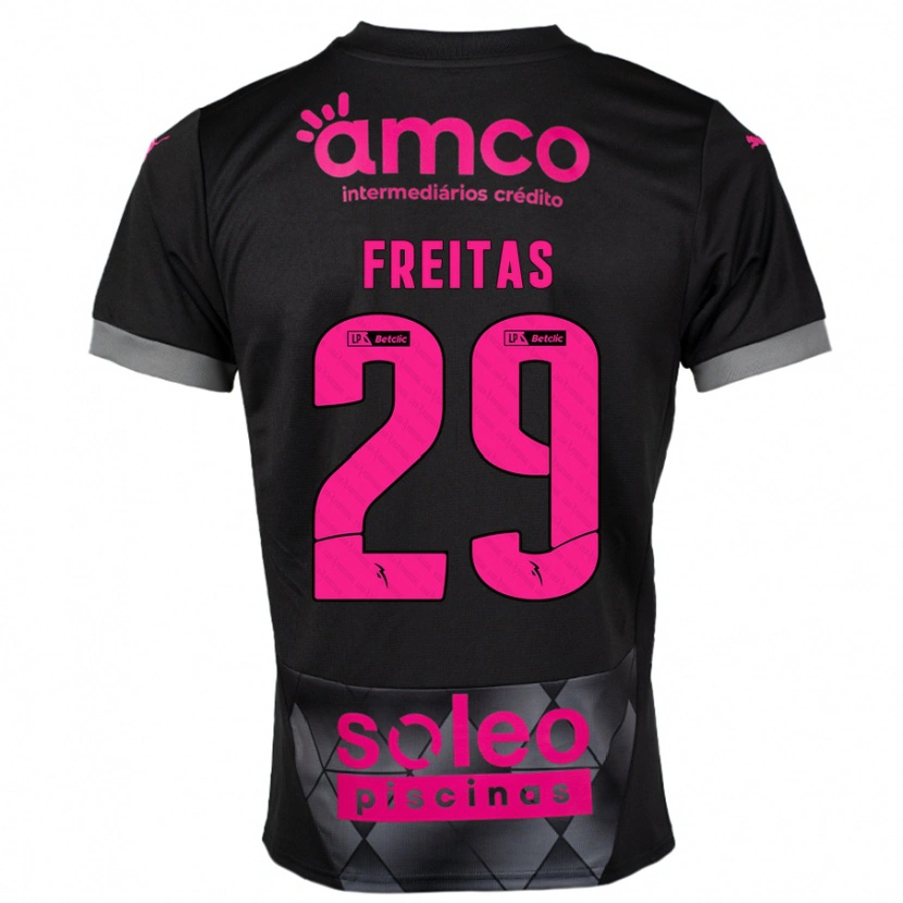 DanxenキッズMylena Freitas#29ブラック ピンクアウェイシャツ2024/25ジャージーユニフォーム