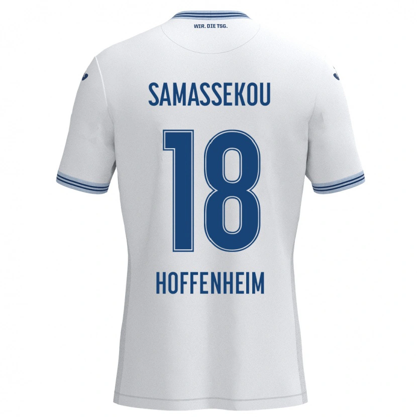 Danxenキッズディアディ・サマッセク#18ホワイト ブルーアウェイシャツ2024/25ジャージーユニフォーム