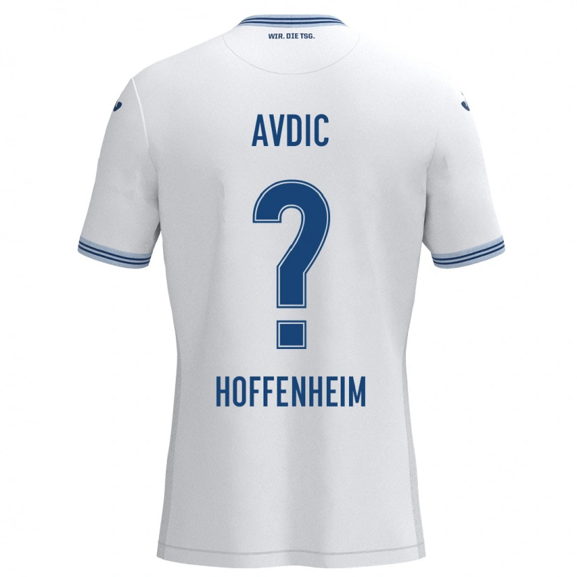 DanxenキッズEdin Avdic#0ホワイト ブルーアウェイシャツ2024/25ジャージーユニフォーム