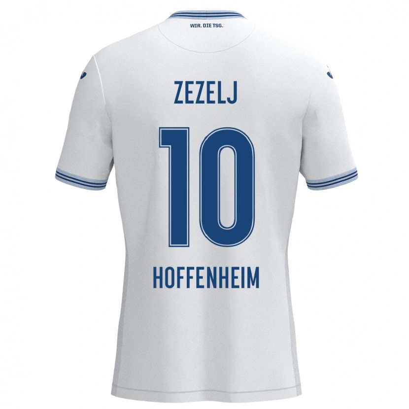 DanxenキッズNeno Zezelj#10ホワイト ブルーアウェイシャツ2024/25ジャージーユニフォーム