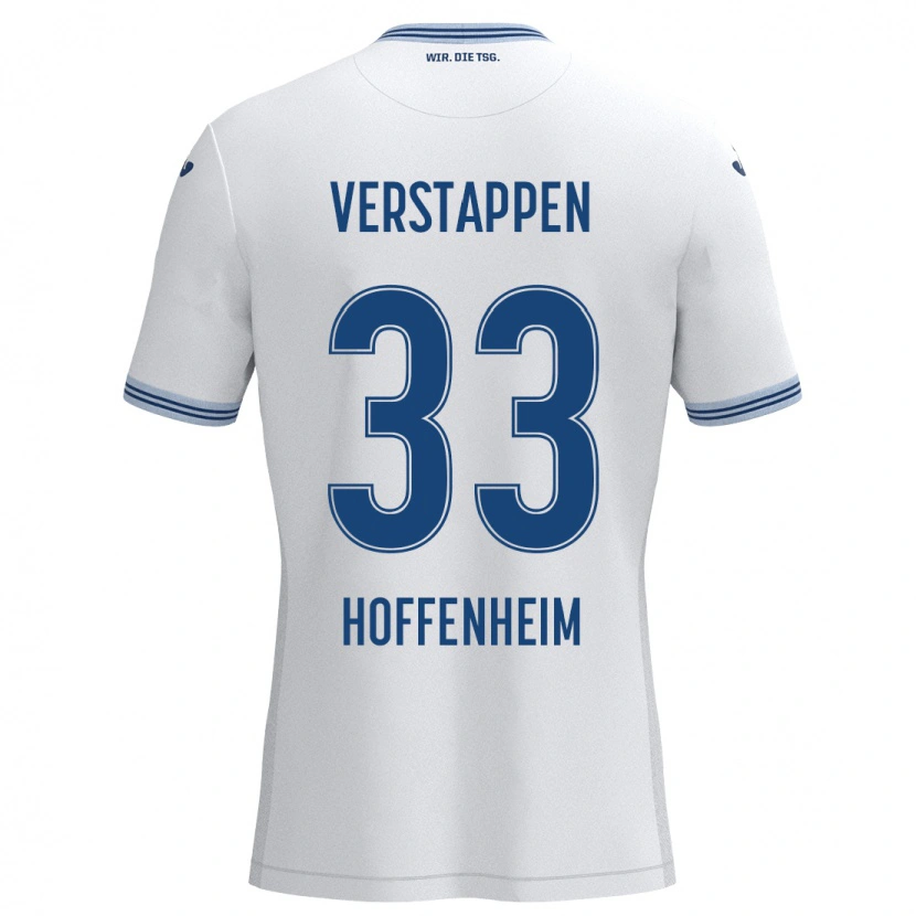 Danxenキッズエリック・フェルスタッペン#33ホワイト ブルーアウェイシャツ2024/25ジャージーユニフォーム