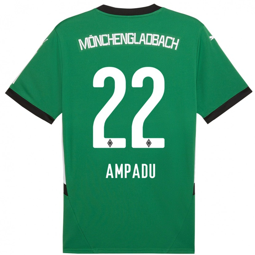 DanxenキッズLeon Ampadu#22緑 白アウェイシャツ2024/25ジャージーユニフォーム