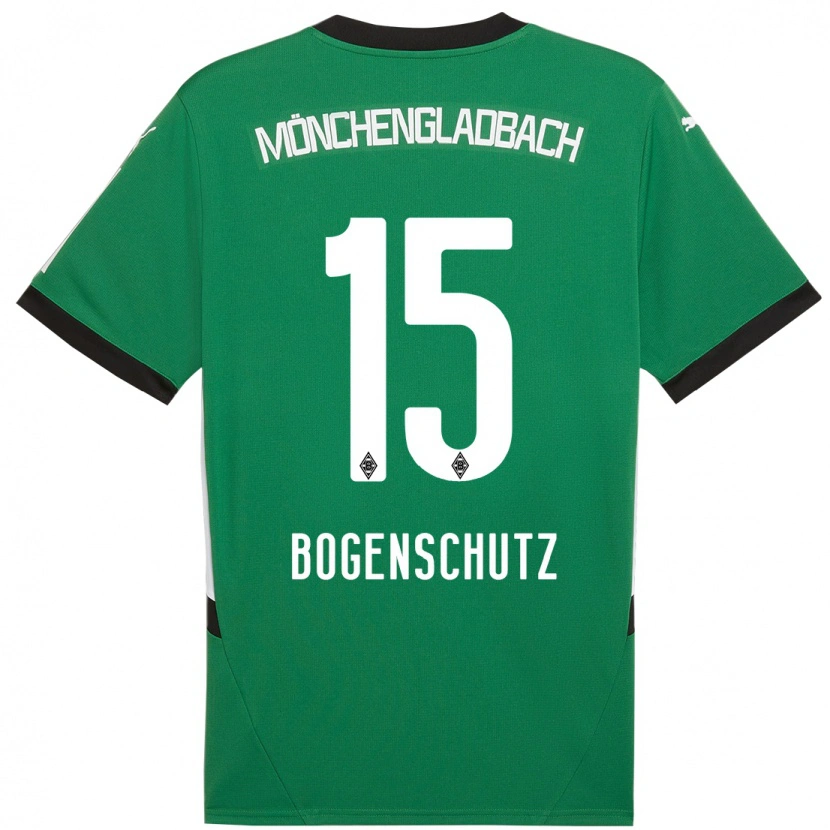 Danxenキッズケルスティン・ボーゲンシュッツ#15緑 白アウェイシャツ2024/25ジャージーユニフォーム