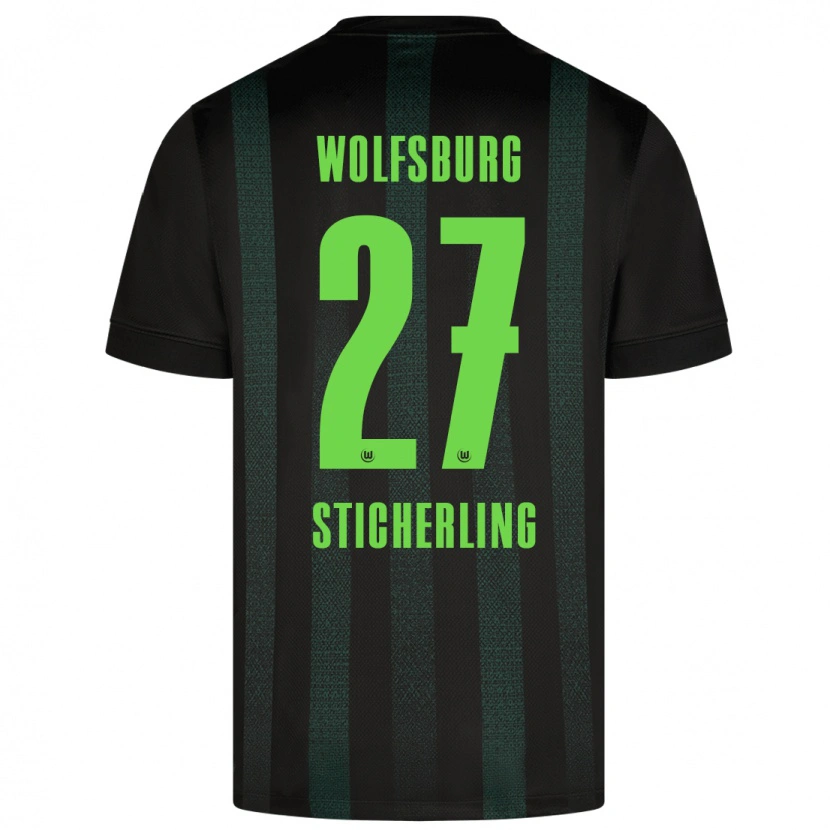 DanxenキッズCarl-Anton Sticherling#27ダークグリーンアウェイシャツ2024/25ジャージーユニフォーム