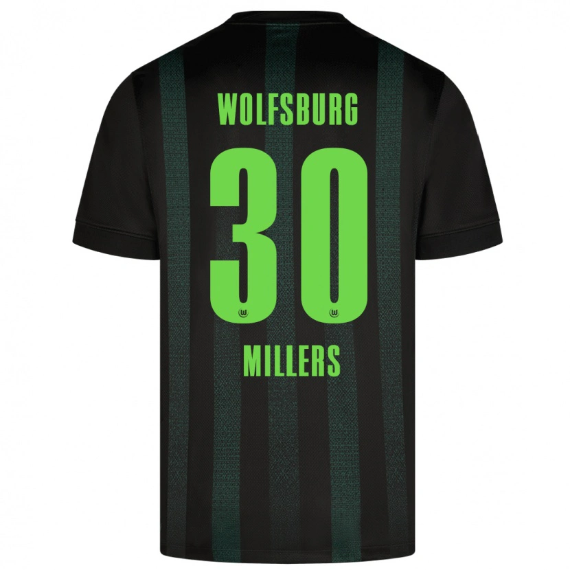 DanxenキッズKristers Millers#30ダークグリーンアウェイシャツ2024/25ジャージーユニフォーム