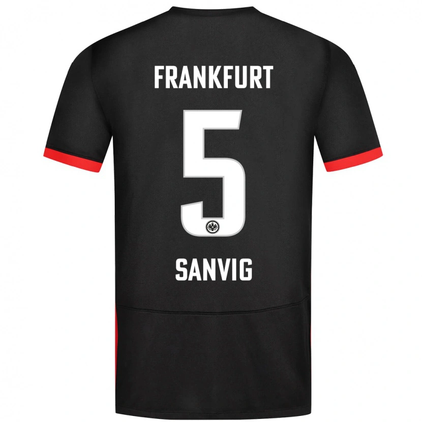 DanxenキッズPernille Sanvig#5黒アウェイシャツ2024/25ジャージーユニフォーム