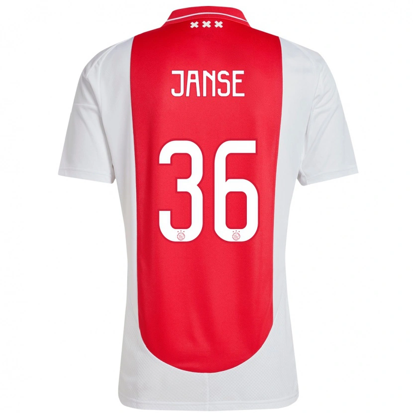 DanxenメンズDies Janse#36赤 白ホームシャツ2024/25ジャージーユニフォーム