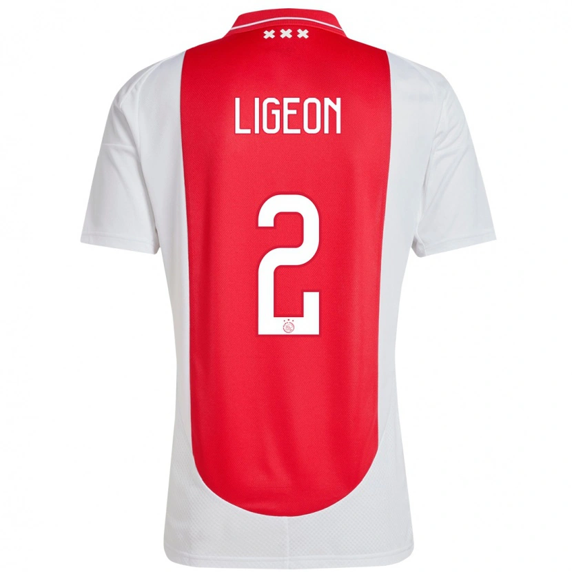 DanxenメンズRuben Ligeon#2赤 白ホームシャツ2024/25ジャージーユニフォーム