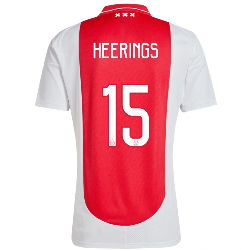 DanxenメンズKai Heerings#15赤 白ホームシャツ2024/25ジャージーユニフォーム