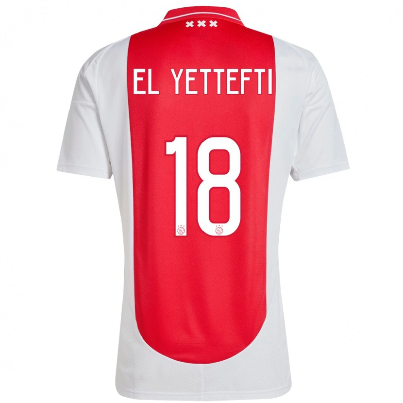 DanxenメンズAdil Amghar El Yettefti#18赤 白ホームシャツ2024/25ジャージーユニフォーム