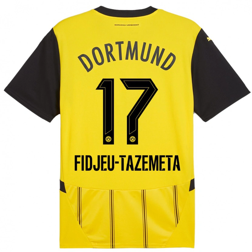 DanxenメンズThierry Fidjeu-Tazemeta#17黄 黒ホームシャツ2024/25ジャージーユニフォーム