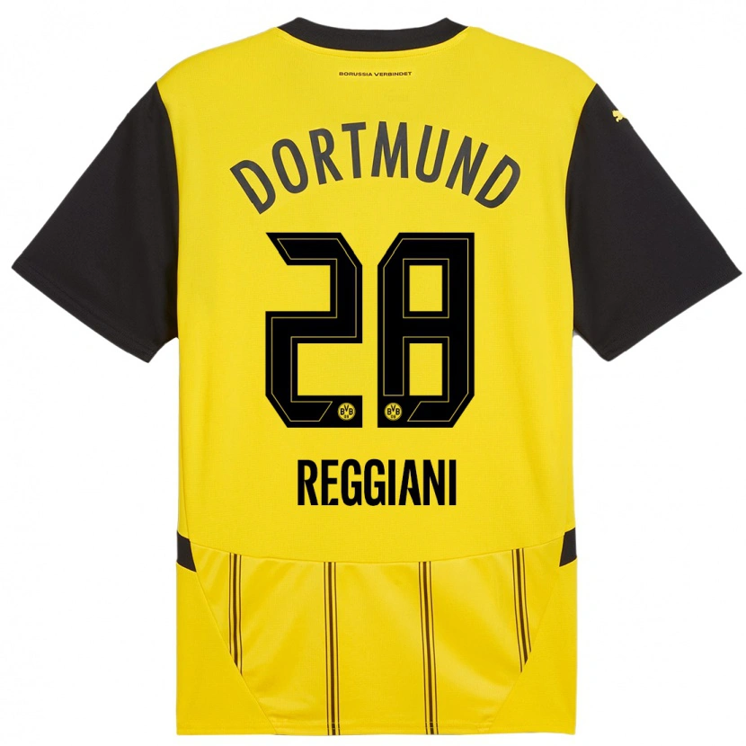 DanxenメンズLuca Reggiani#28黄 黒ホームシャツ2024/25ジャージーユニフォーム