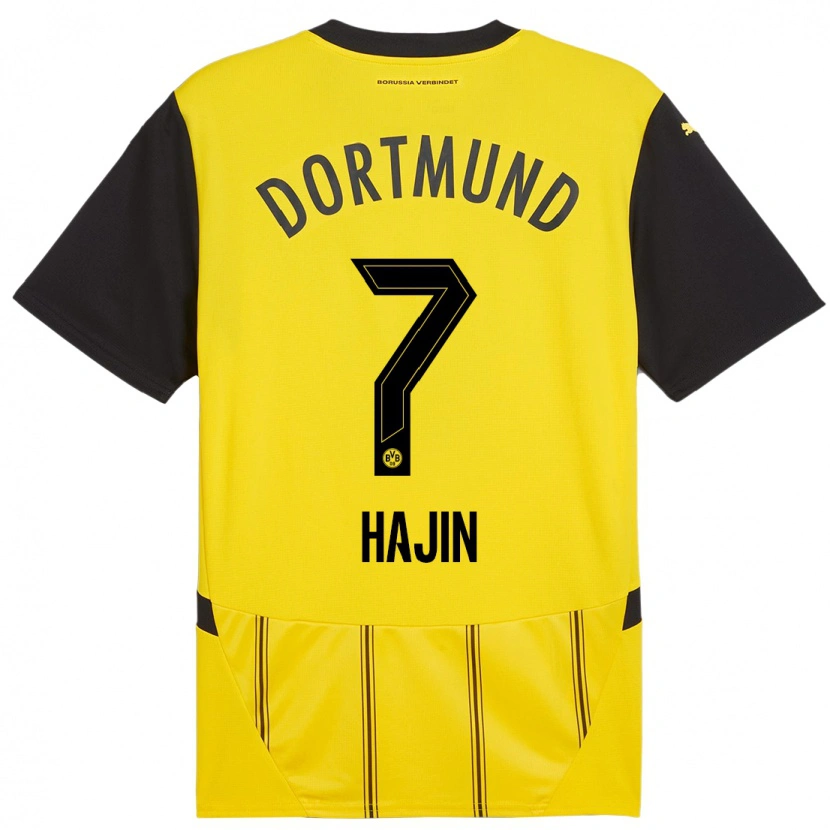 DanxenメンズSo Hajin#7黄 黒ホームシャツ2024/25ジャージーユニフォーム
