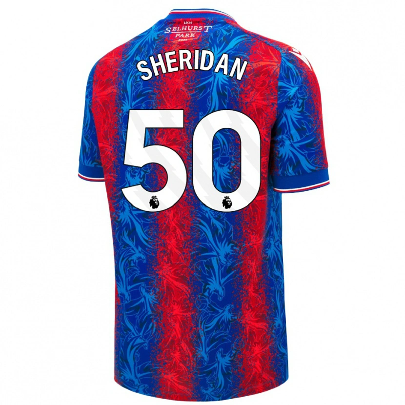 DanxenメンズJoe Sheridan#50赤青のストライプホームシャツ2024/25ジャージーユニフォーム