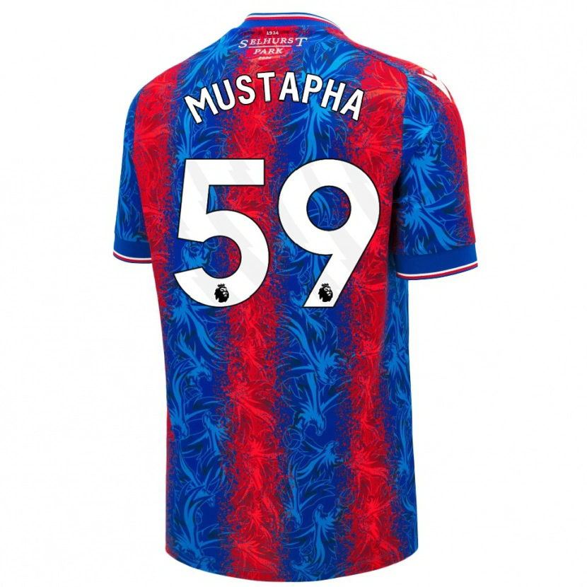 DanxenメンズHindolo Mustapha#59赤青のストライプホームシャツ2024/25ジャージーユニフォーム
