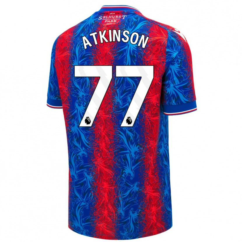 DanxenメンズIsibeal Atkinson#77赤青のストライプホームシャツ2024/25ジャージーユニフォーム