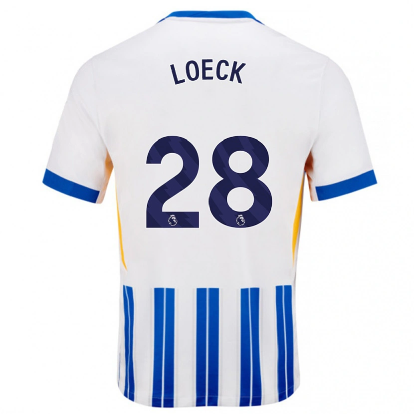 DanxenメンズMelina Loeck#28白青のピンストライプホームシャツ2024/25ジャージーユニフォーム