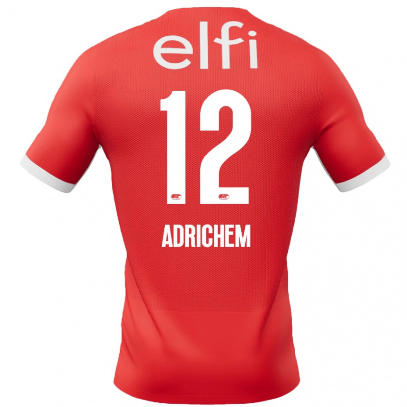DanxenメンズMees Adrichem#12赤 白ホームシャツ2024/25ジャージーユニフォーム