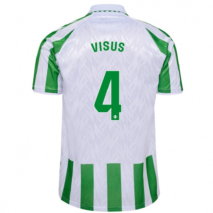 DanxenメンズRicardo Visus#4緑と白のストライプホームシャツ2024/25ジャージーユニフォーム