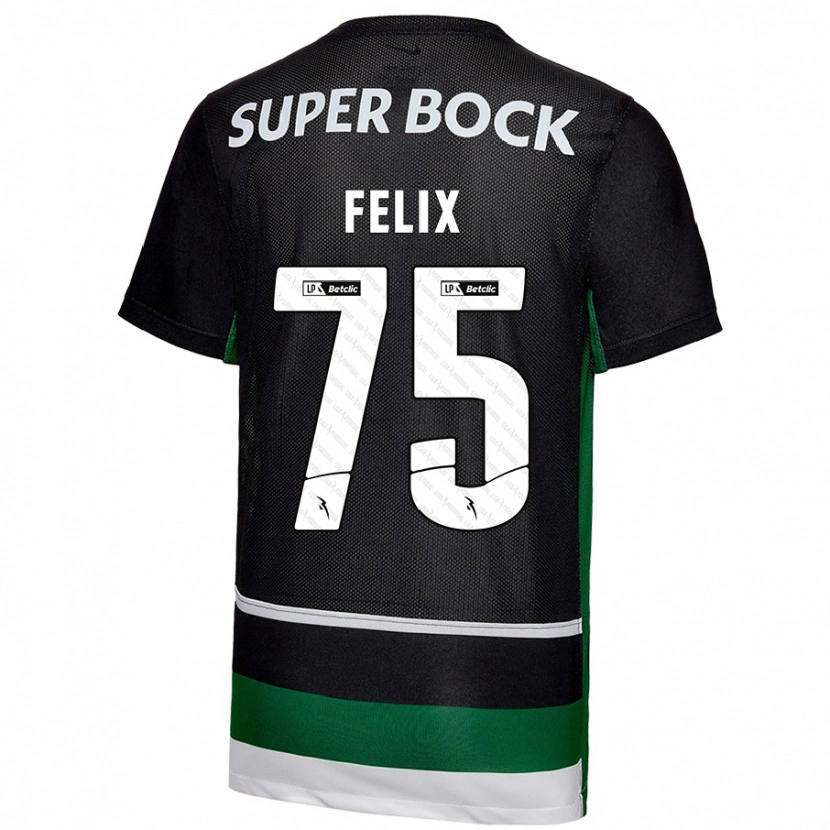 Danxenメンズバンド・フェリックス#75黒 白 緑ホームシャツ2024/25ジャージーユニフォーム