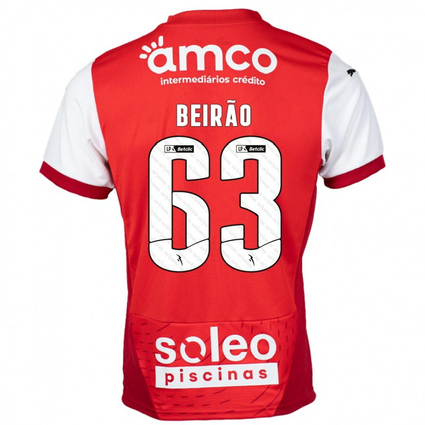 DanxenメンズRodrigo Beirão#63赤 白ホームシャツ2024/25ジャージーユニフォーム