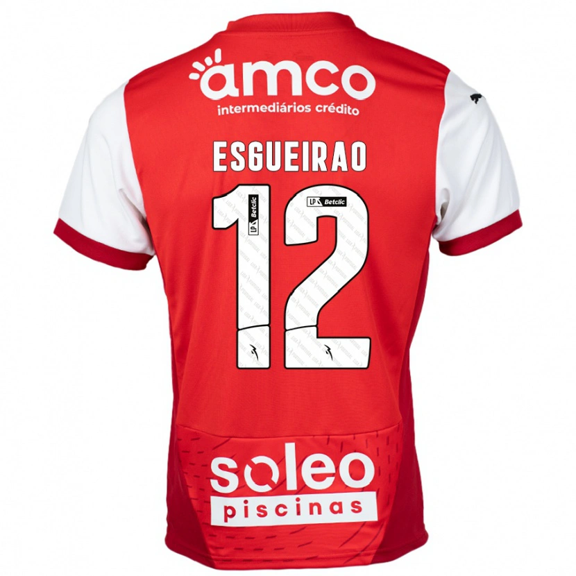 DanxenメンズÍris Esgueirão#12赤 白ホームシャツ2024/25ジャージーユニフォーム