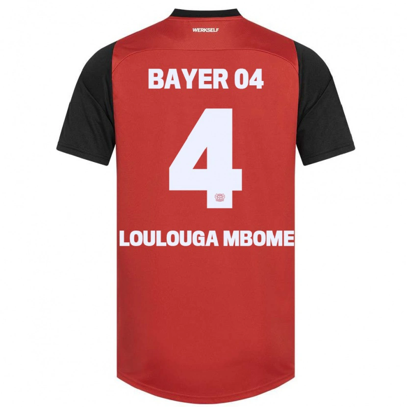 DanxenメンズAdrien Loulouga Mbome#4赤黒ホームシャツ2024/25ジャージーユニフォーム